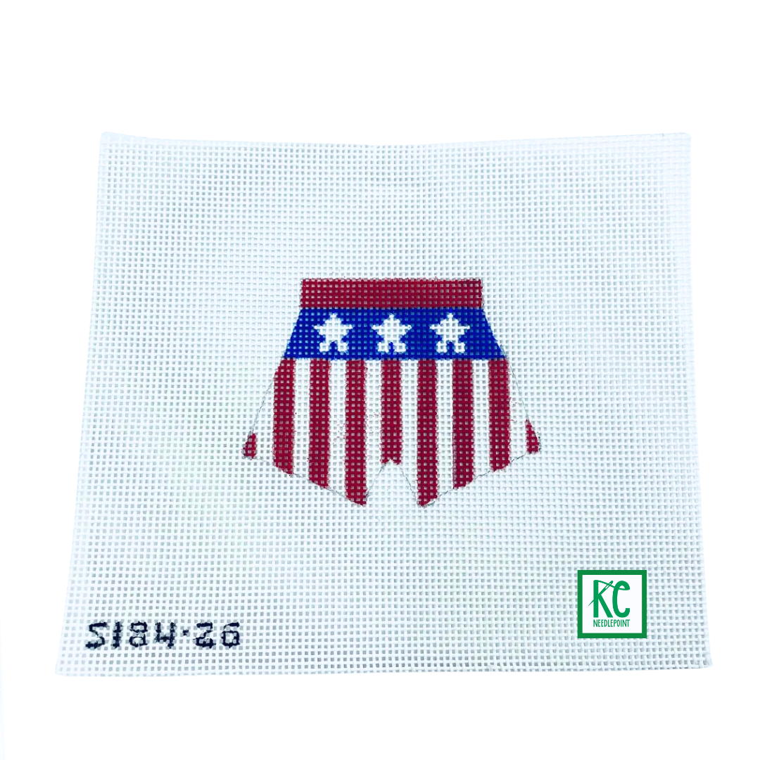American Flag Boxers Canvas - KC Needlepoint