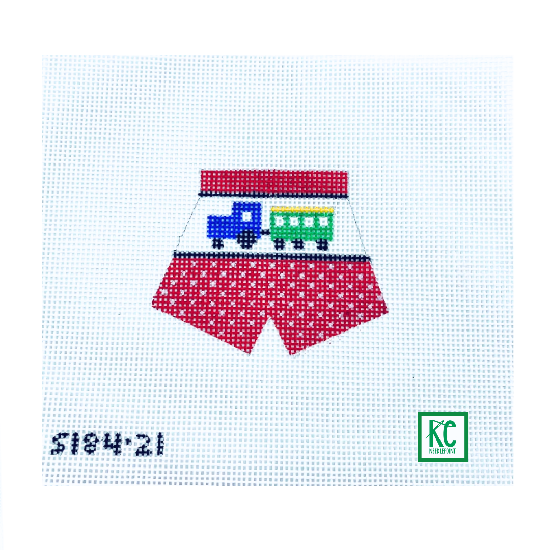 Train Boxers Canvas - KC Needlepoint