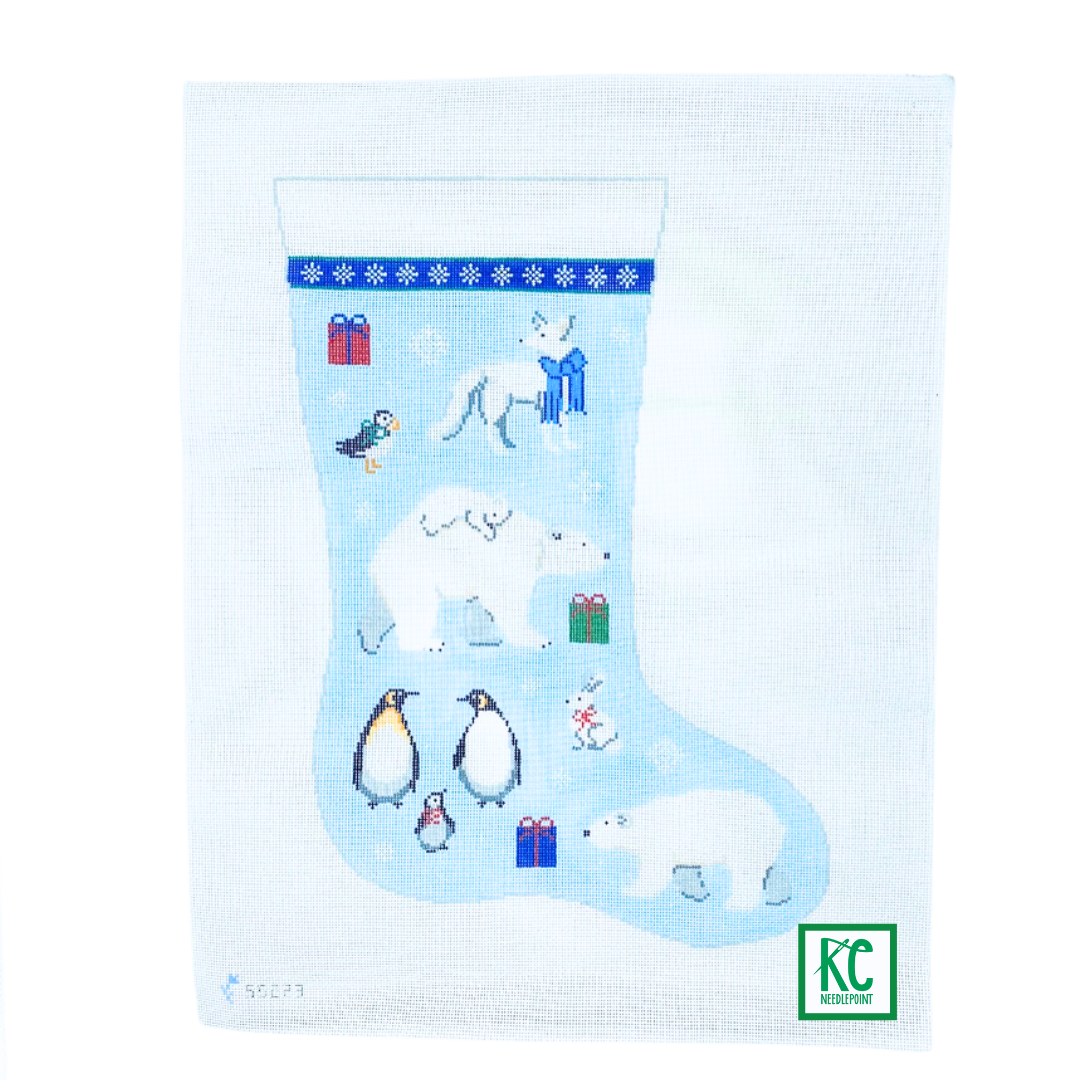 Arctic Animals Stocking Canvas - KC Needlepoint