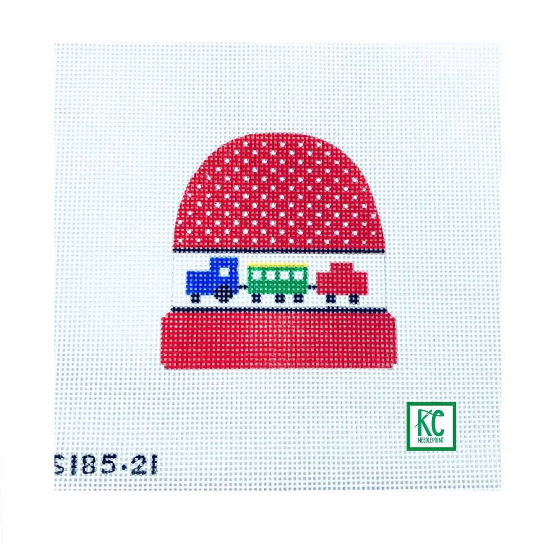 Train Stocking Cap Canvas - KC Needlepoint