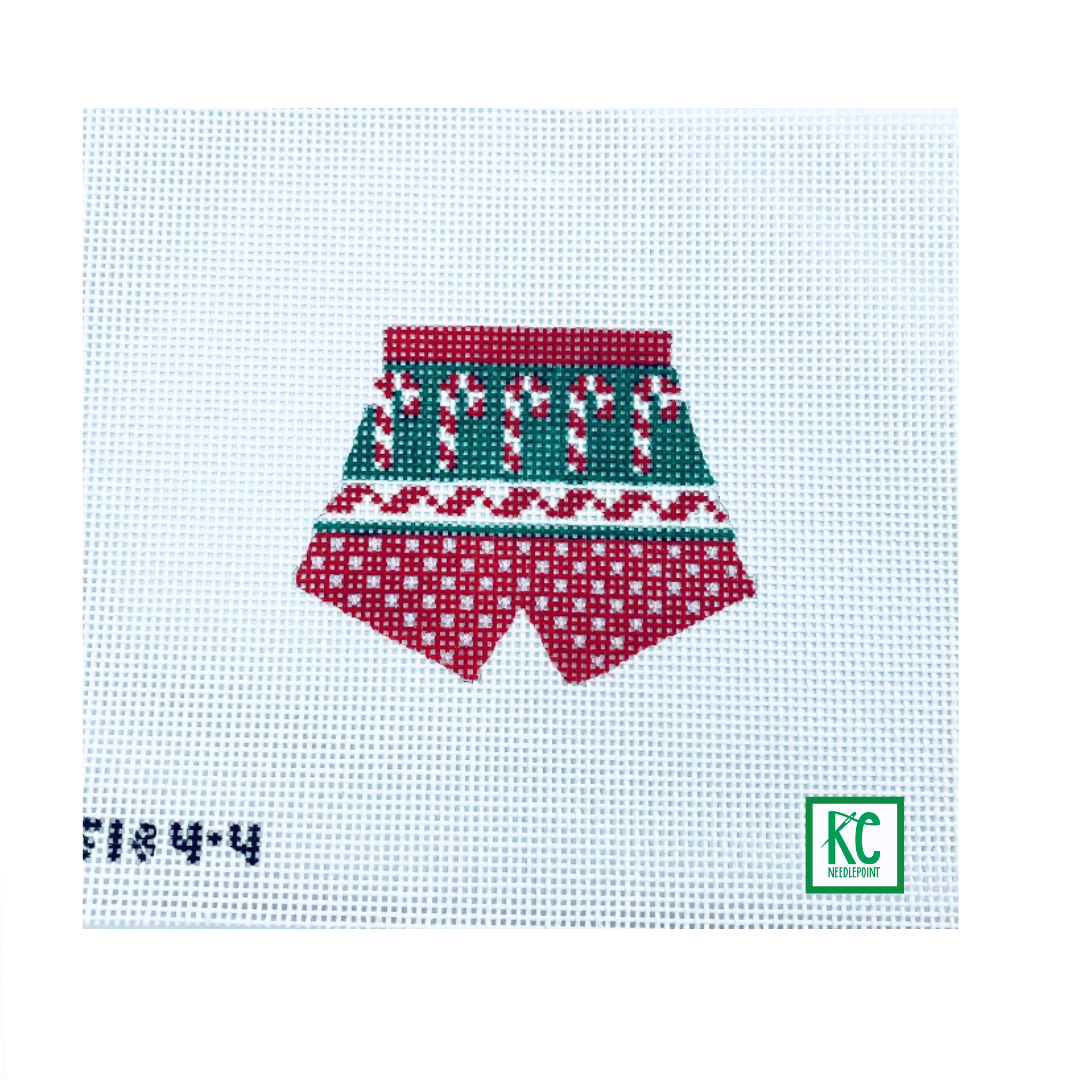 Candy Canes Boxers Canvas - KC Needlepoint