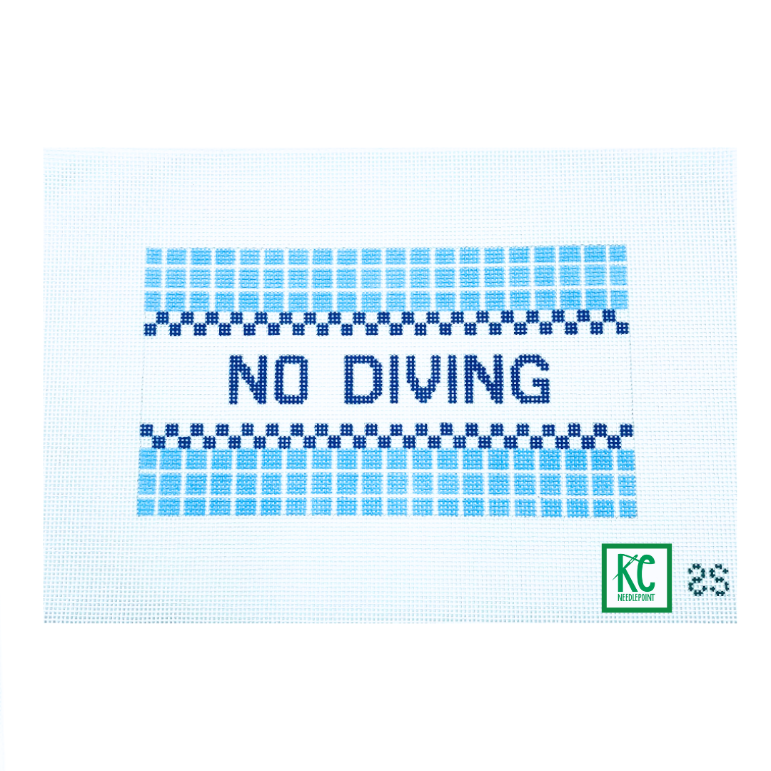 No Diving Canvas - KC Needlepoint