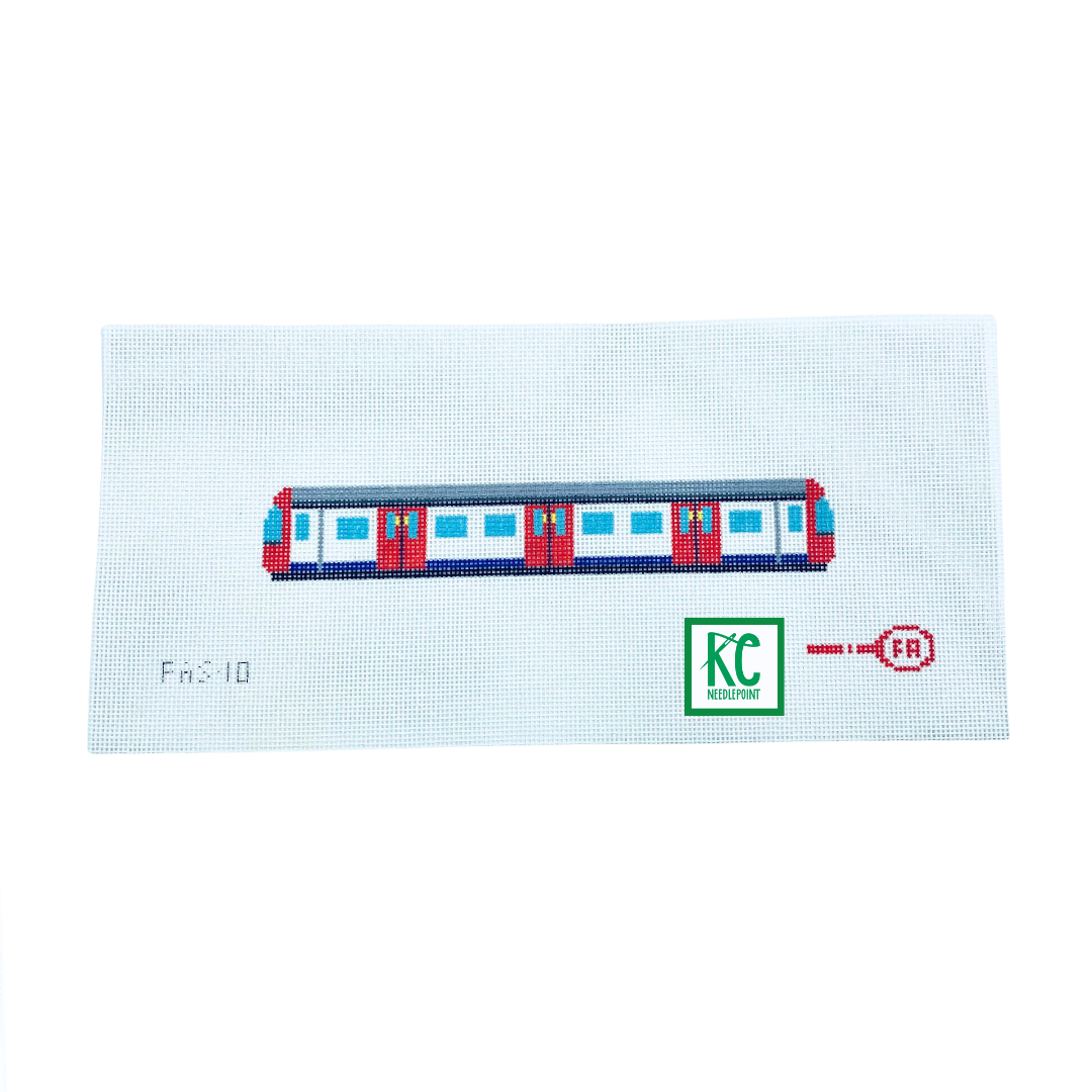 London Tube Train Key Fob Canvas - KC Needlepoint