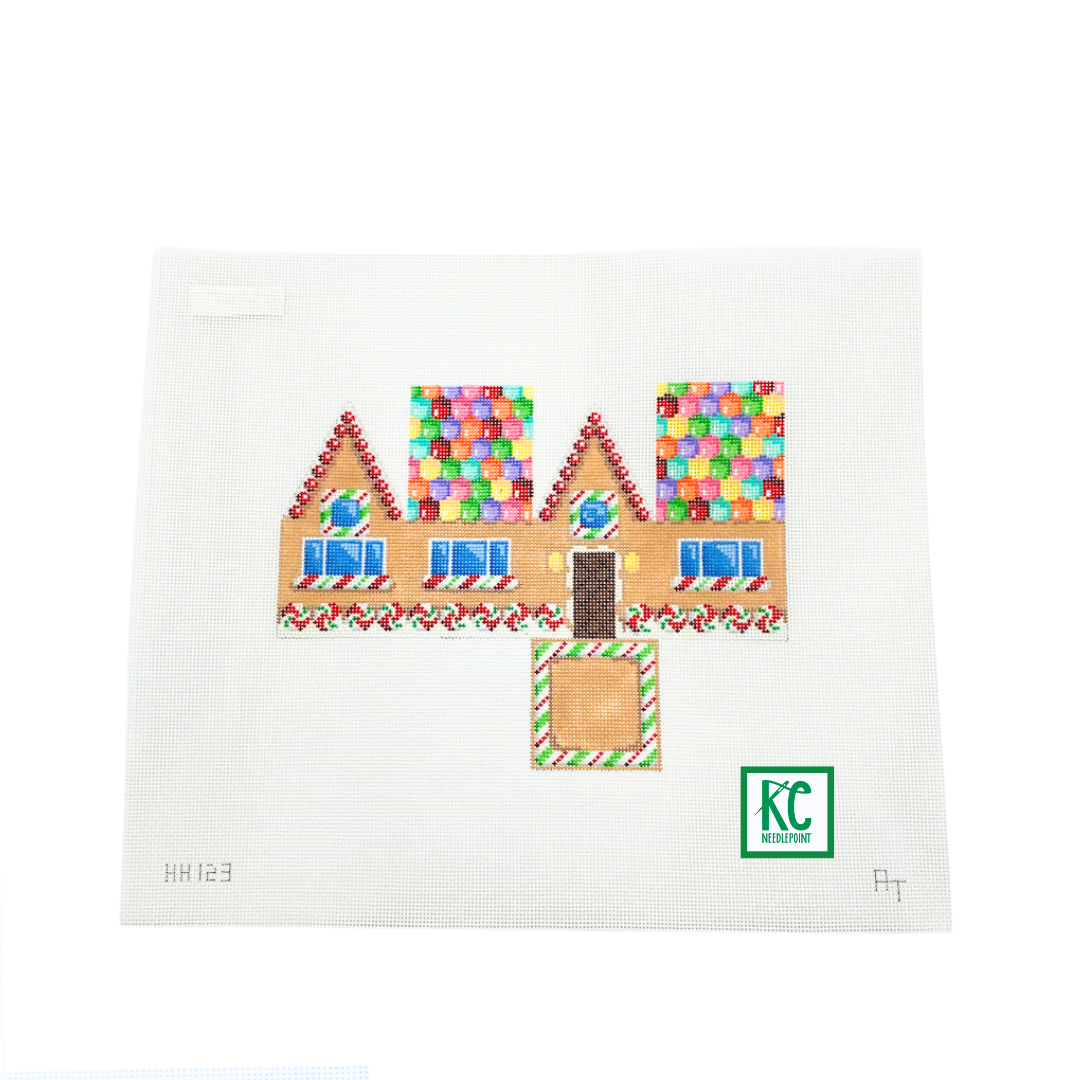 Gumdrop Roof Gingerbread Cottage Canvas - KC Needlepoint