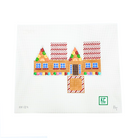 Red Cane Roof Gingerbread Cottage Canvas - KC Needlepoint