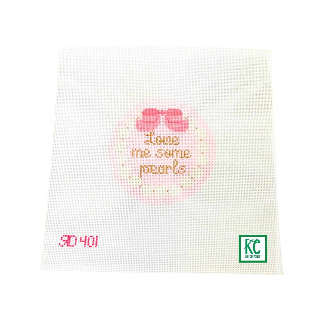 Love Me Some Pearls Canvas - KC Needlepoint