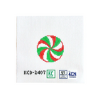 3" Red and Green Mint Canvas - KC Needlepoint