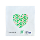 Green Valentine Mint Heart Canvas - KC Needlepoint