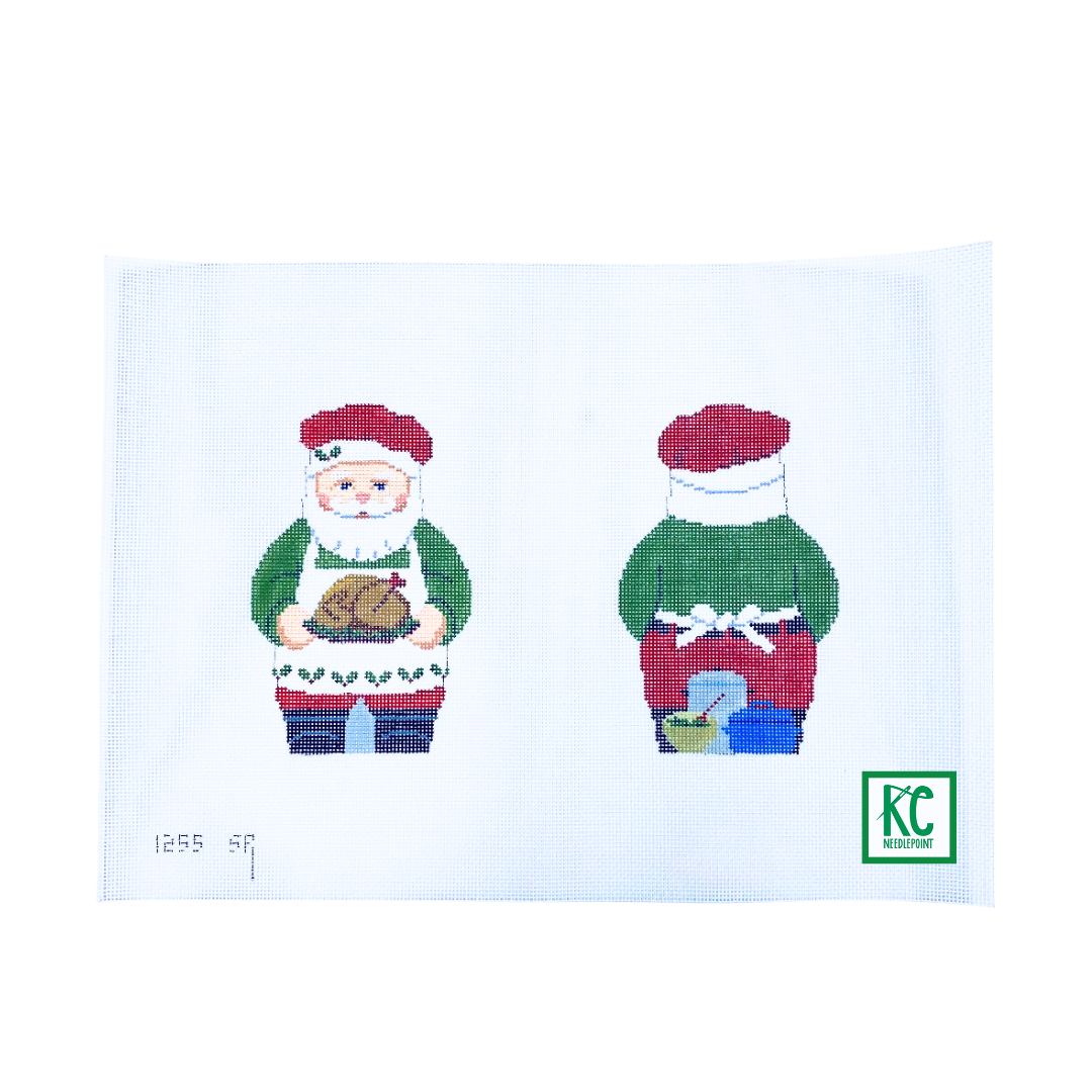 Two Sided Chef Santa Canvas - KC Needlepoint