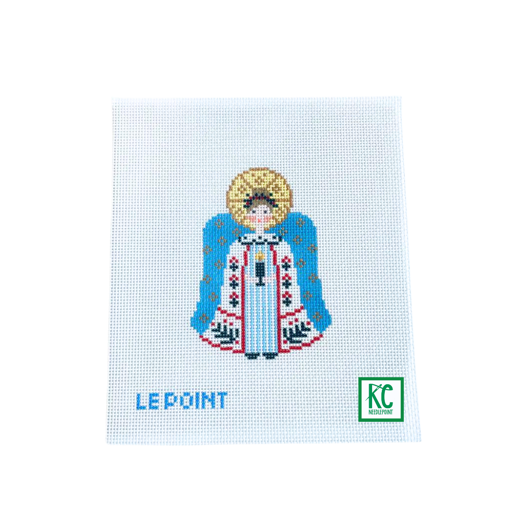Holly Angel Canvas - KC Needlepoint