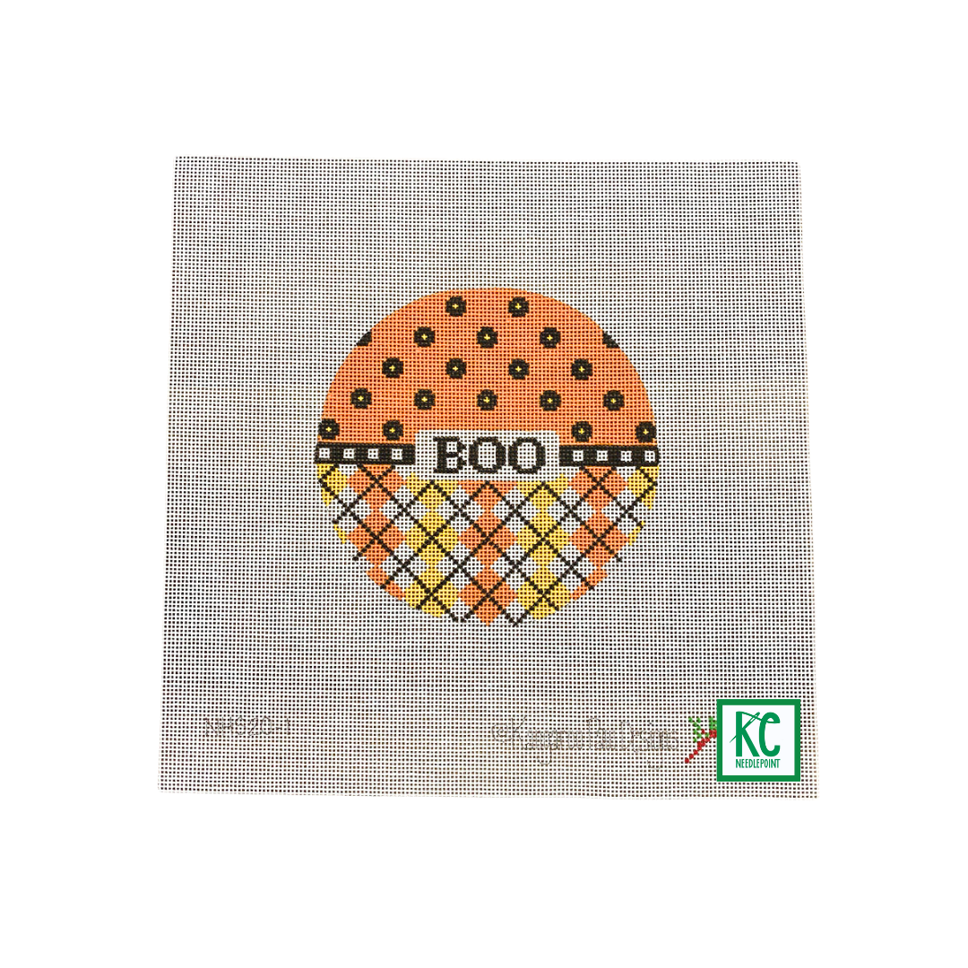Boo Round Canvas - KC Needlepoint