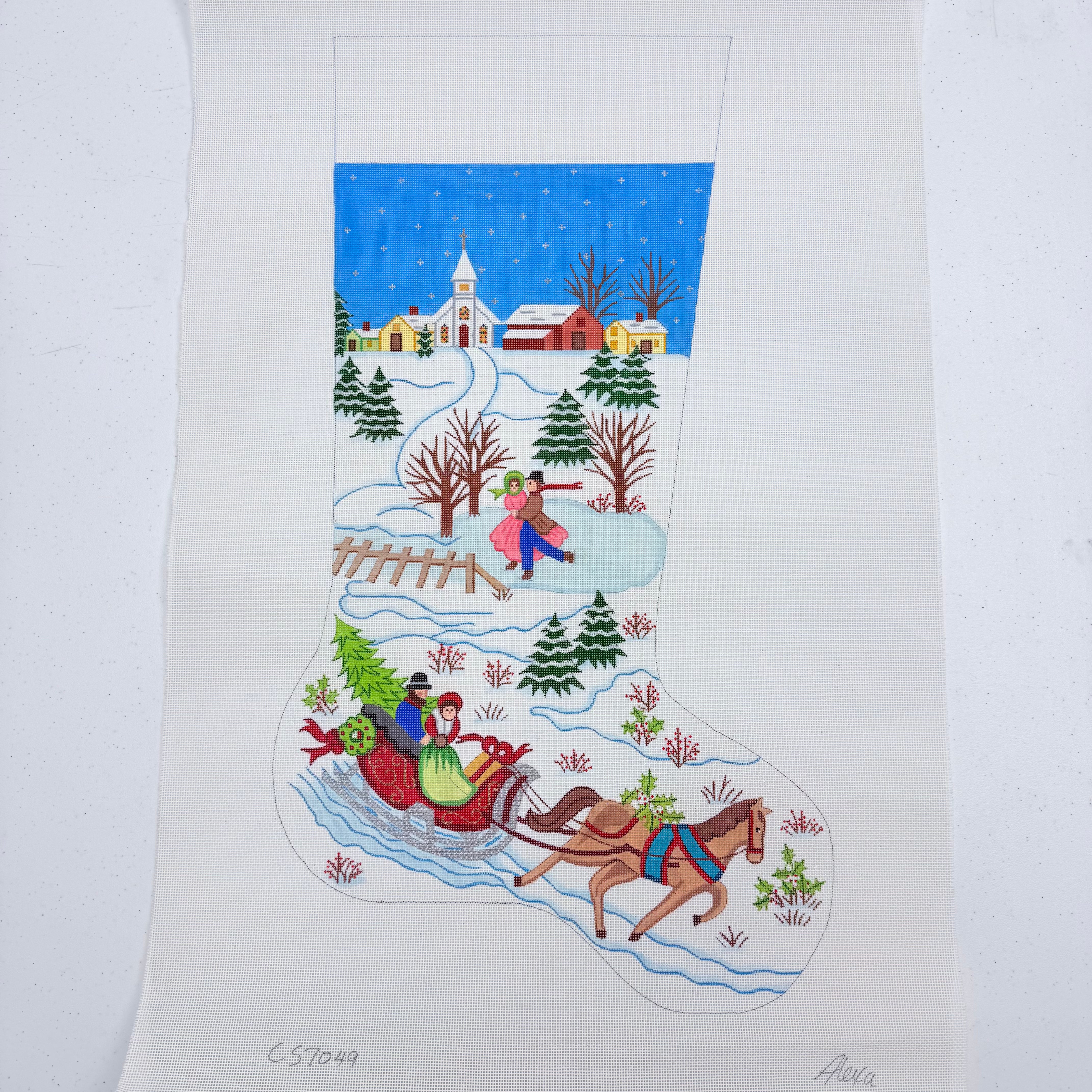 Alexa Christmas Stocking 7049 - KC Needlepoint