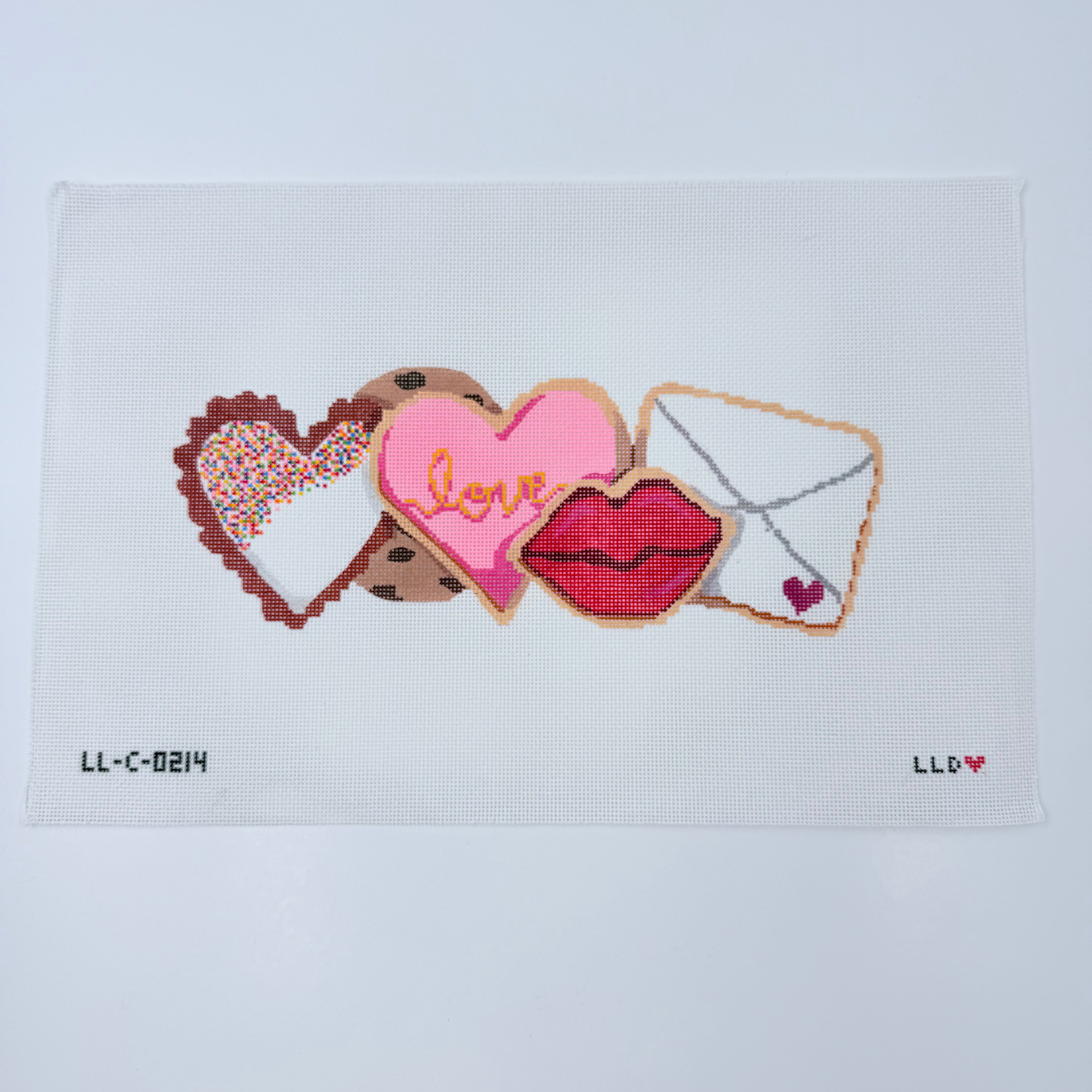 Valentine's Cookies Row Canvas - KC Needlepoint
