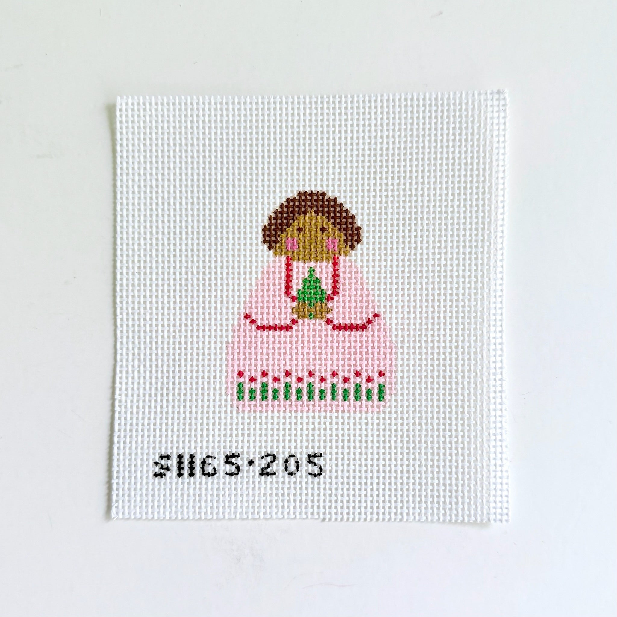 Pink Tree Angel Canvas - KC Needlepoint