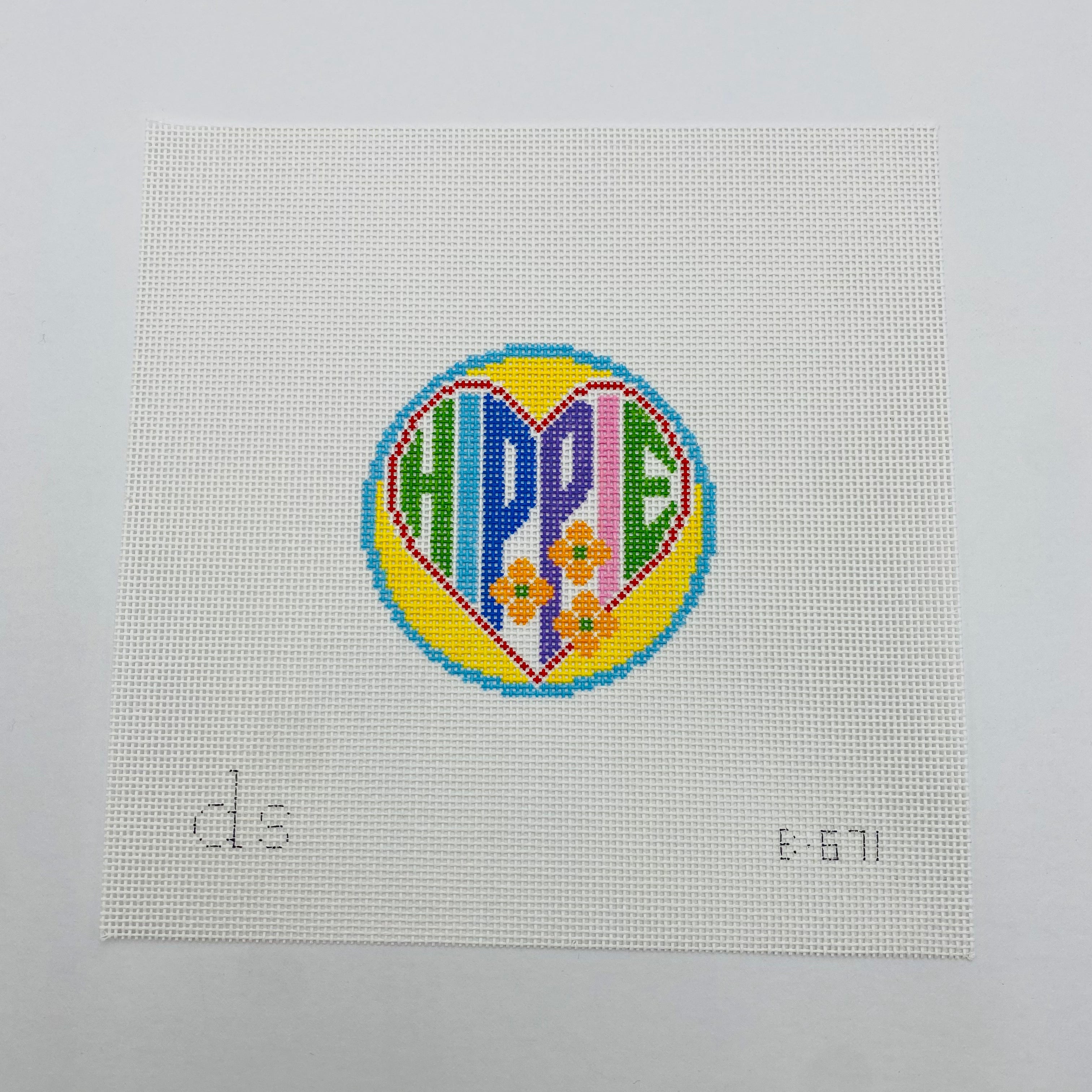 Hippie Round Canvas - KC Needlepoint