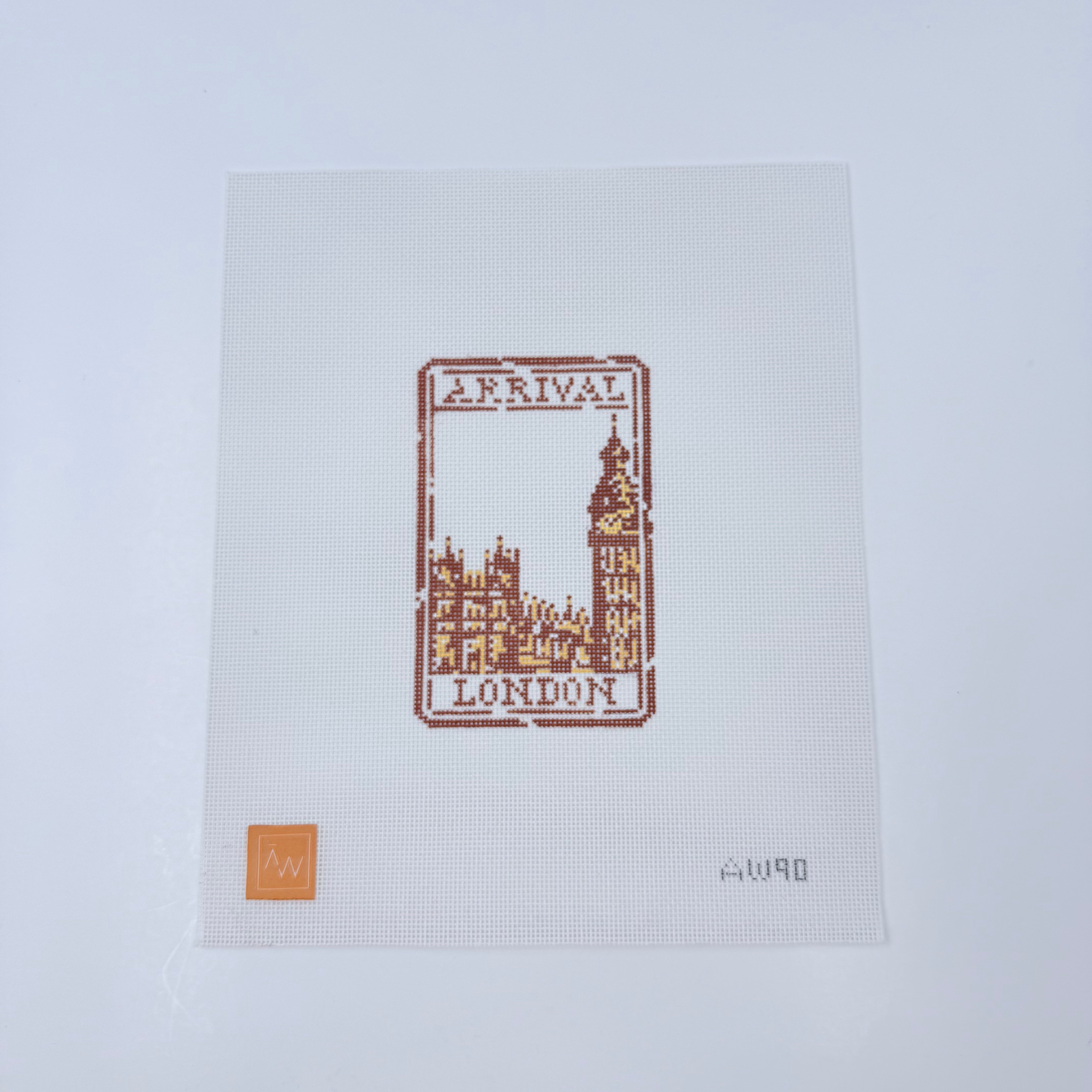 Passport Stamp-London Canvas - KC Needlepoint