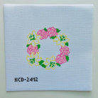 Monogramable Floral  Wreath Canvas - KC Needlepoint