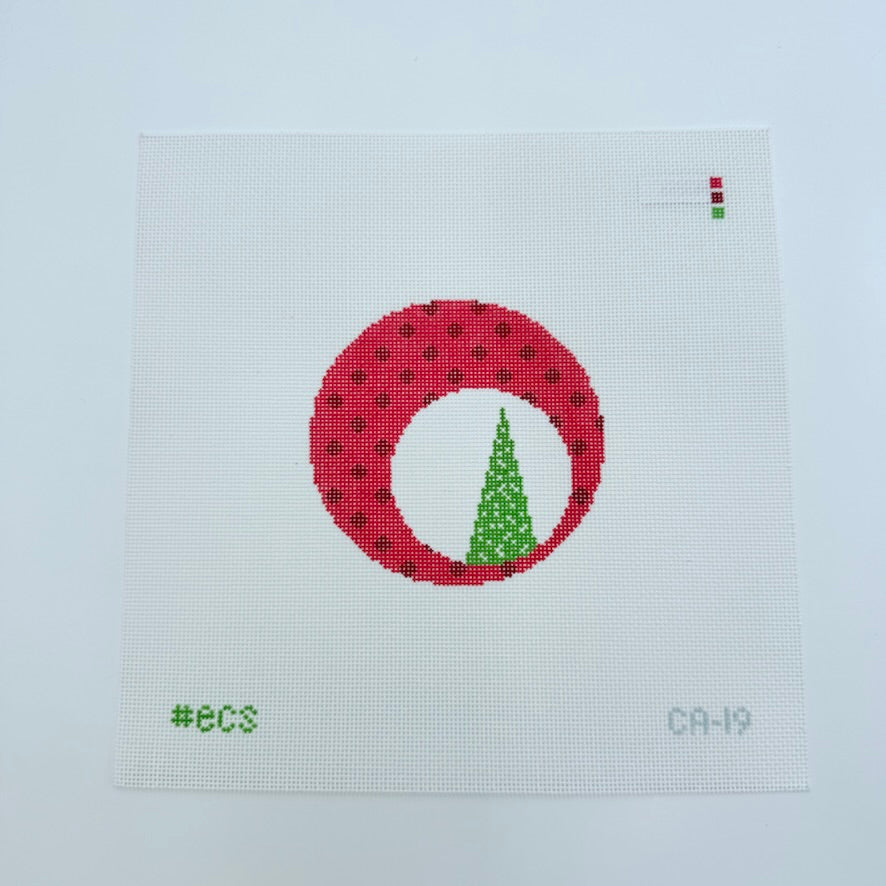 Snow Globe Round Canvas - KC Needlepoint