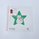 White Cat Star Canvas - KC Needlepoint