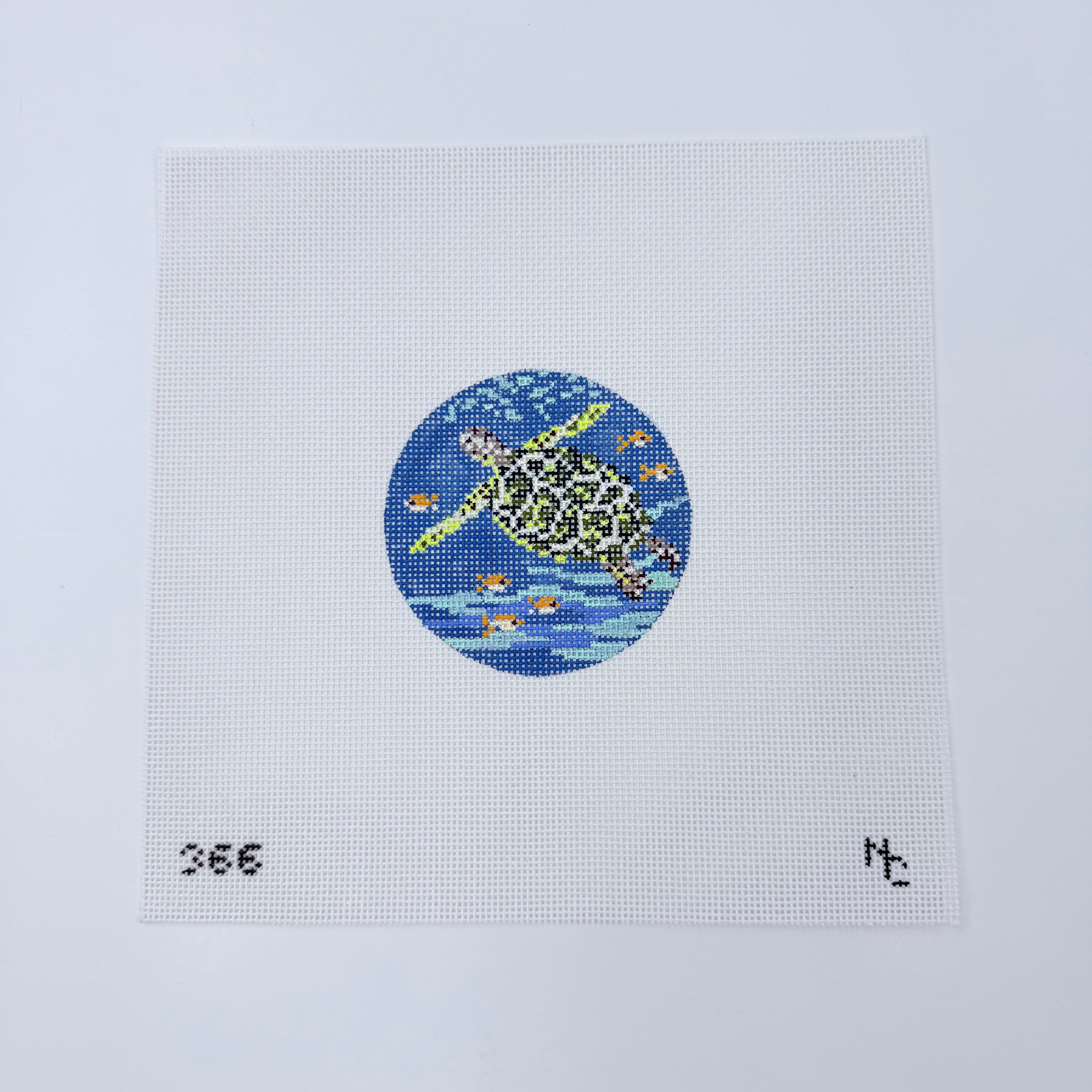 Sea Turtle Ornament Canvas - KC Needlepoint