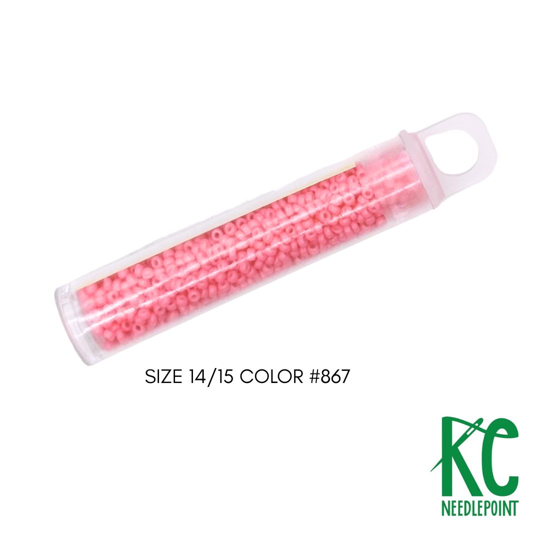 Size 14/15 Seed Beads 867 Cactus Flower - KC Needlepoint