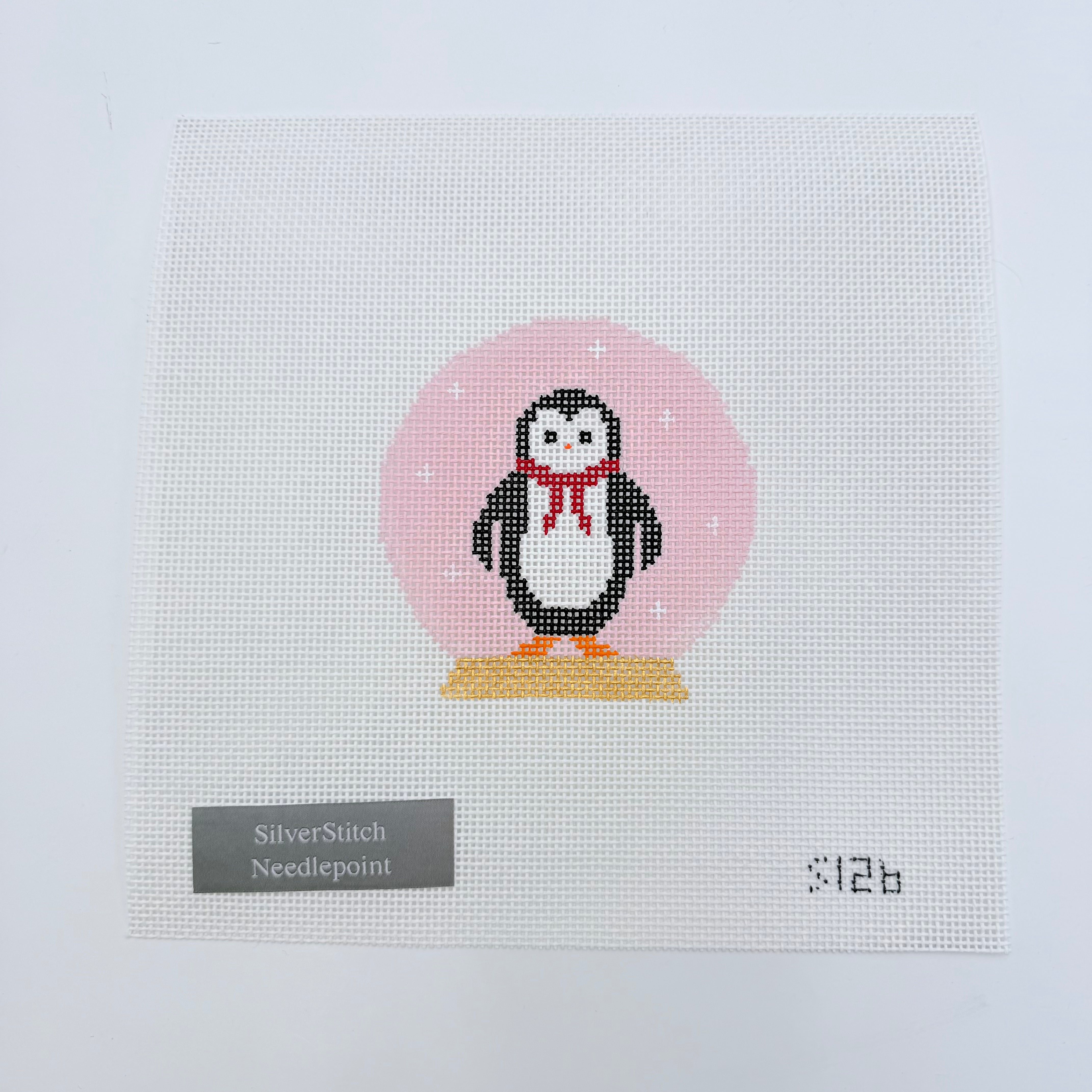 Penguin Snow Globe Canvas - KC Needlepoint