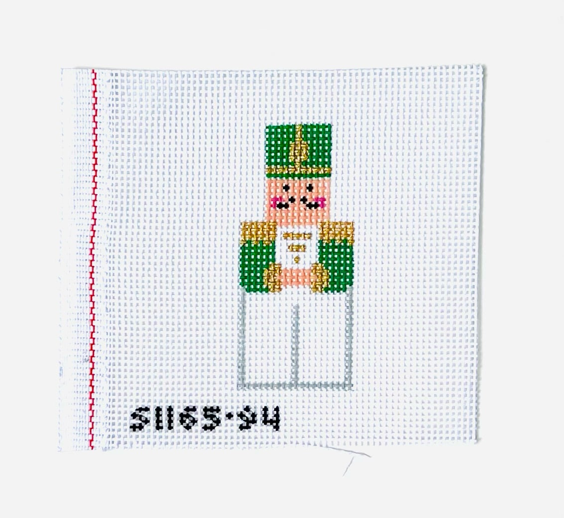 Green Nutcracker Angel Canvas - KC Needlepoint