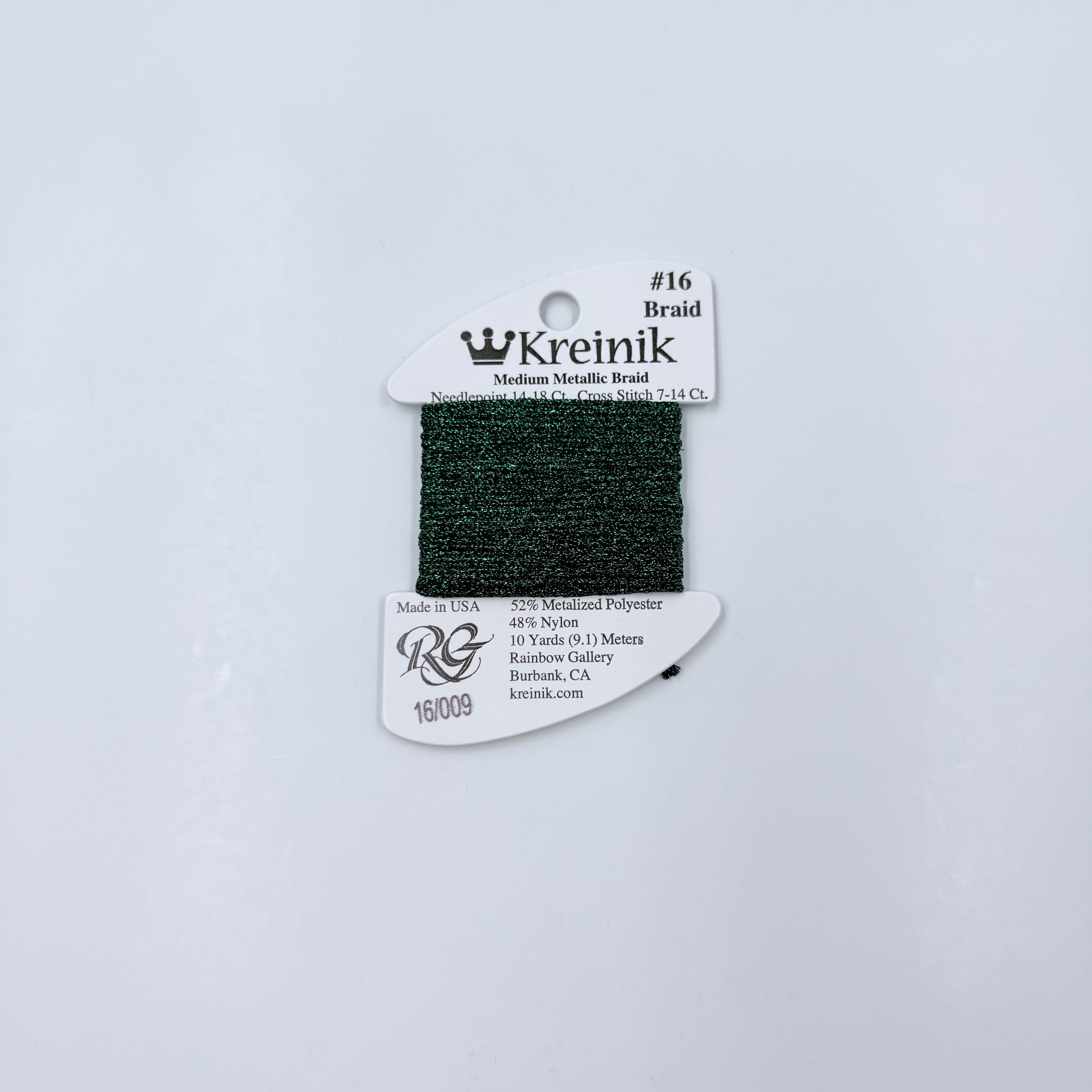 Kreinik Card Size 16 009 Emerald - KC Needlepoint