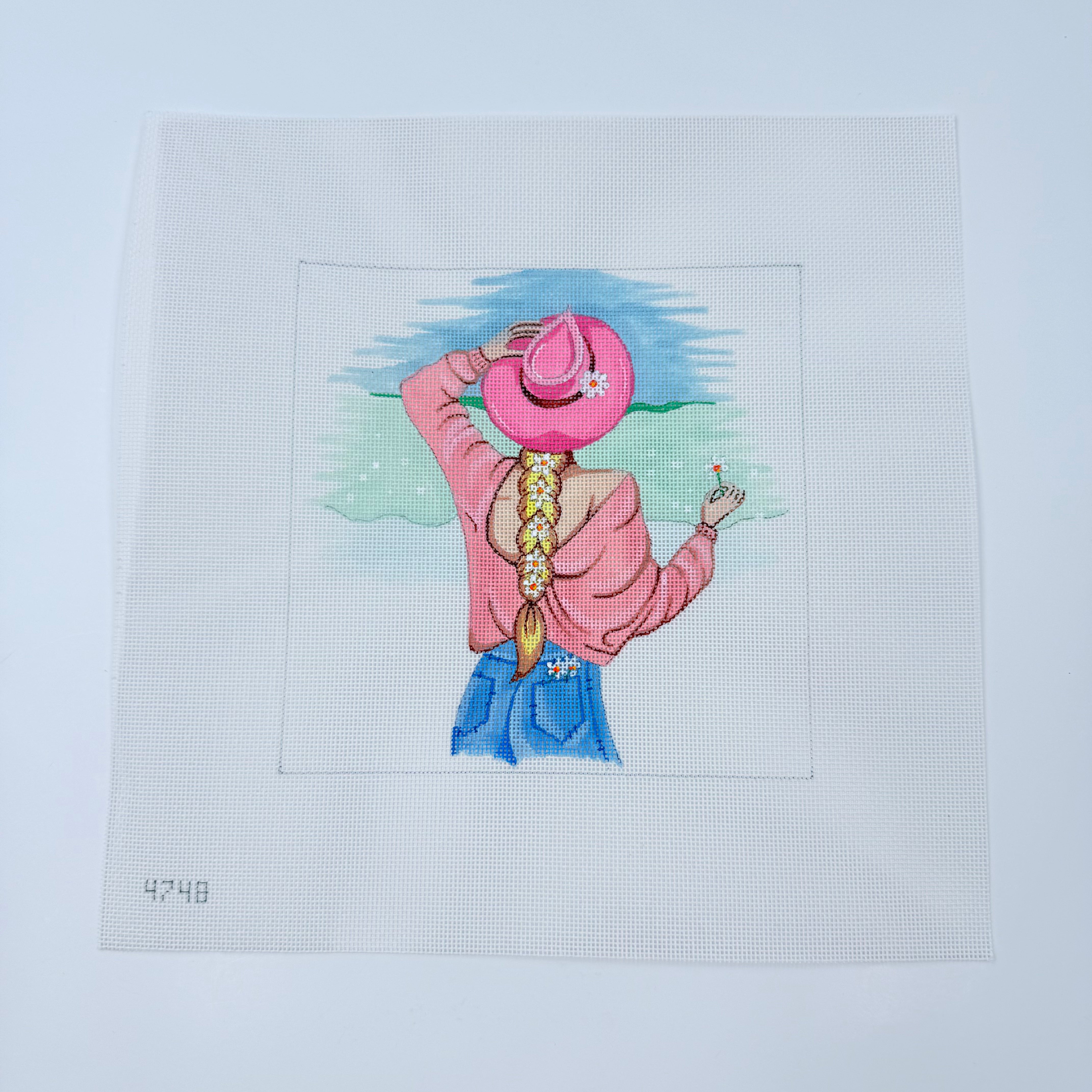 Daisy Braid Canvas - KC Needlepoint