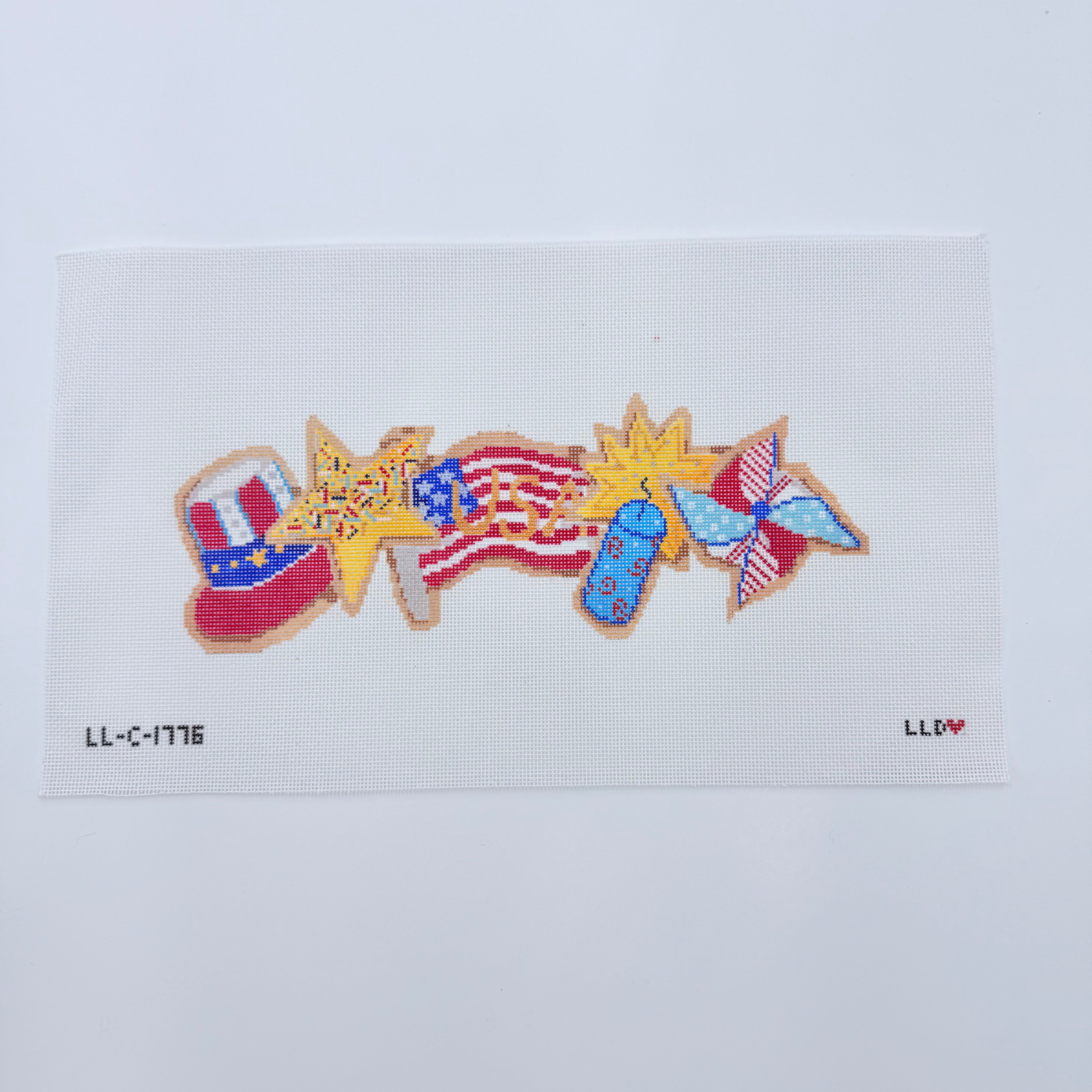 4th of July Cookies Row Canvas - KC Needlepoint
