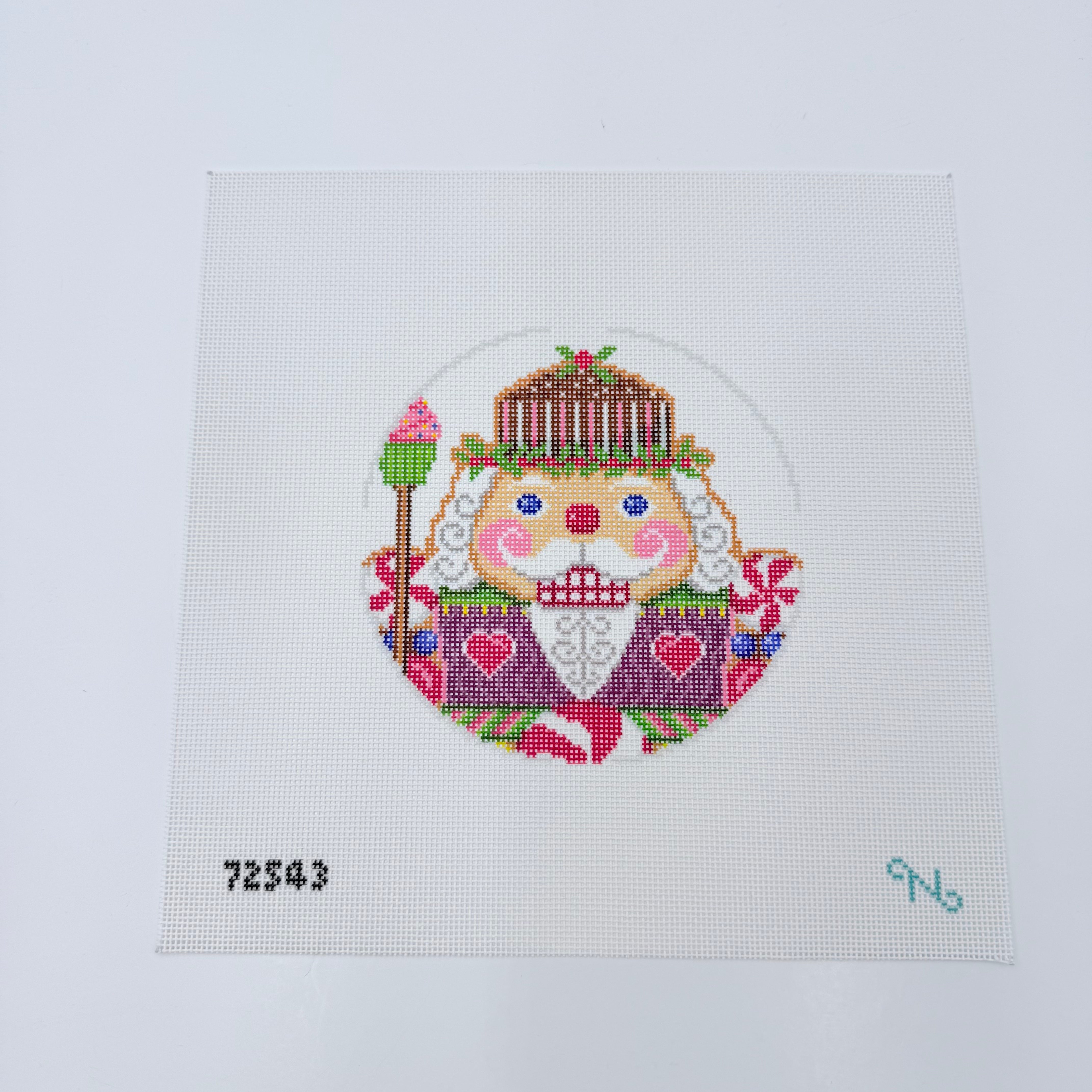 Cupcake Nutcracker Round Canvas - KC Needlepoint