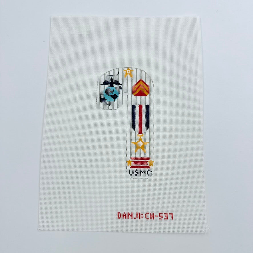 US Marine Corps Candy Cane Canvas - KC Needlepoint