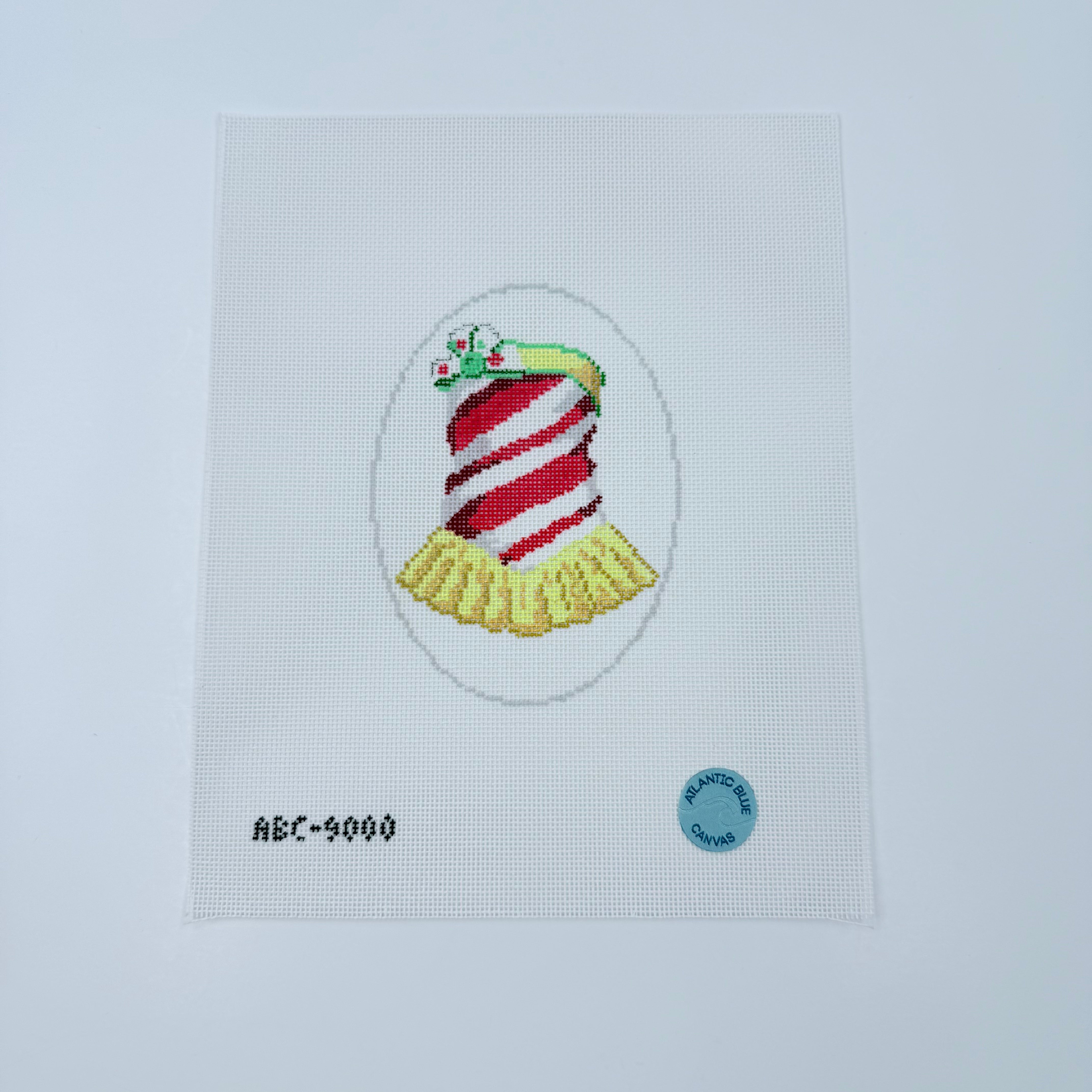 The Candy Cane Dress Canvas - KC Needlepoint