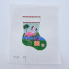Flamingo with Presents Mini Stocking Canvas - KC Needlepoint