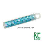 Size 14/15 Seed Beads 587 Ocean Reef Blue - KC Needlepoint