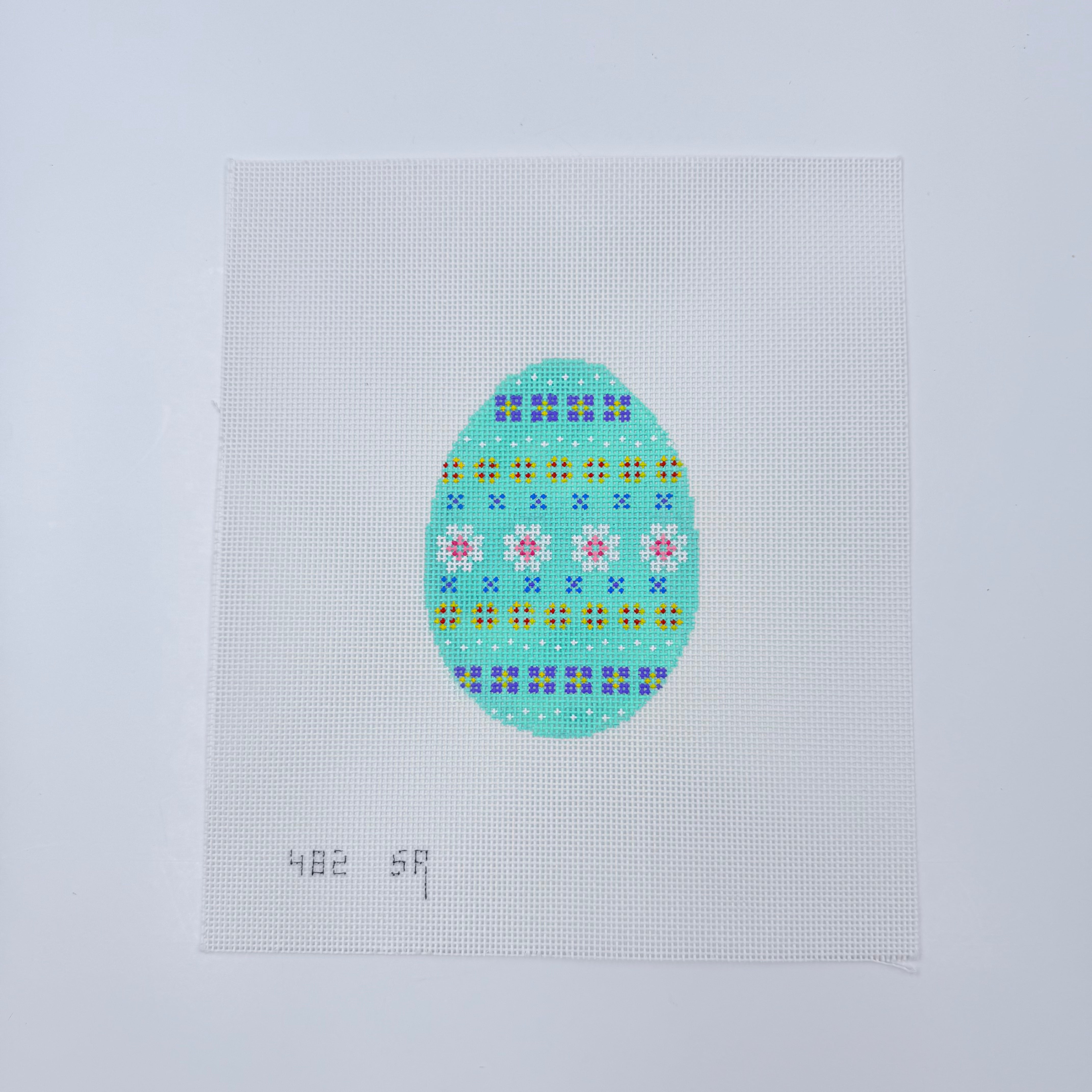 Flower Stripes Egg Canvas - KC Needlepoint