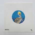 Brown Pelican Round Canvas - KC Needlepoint