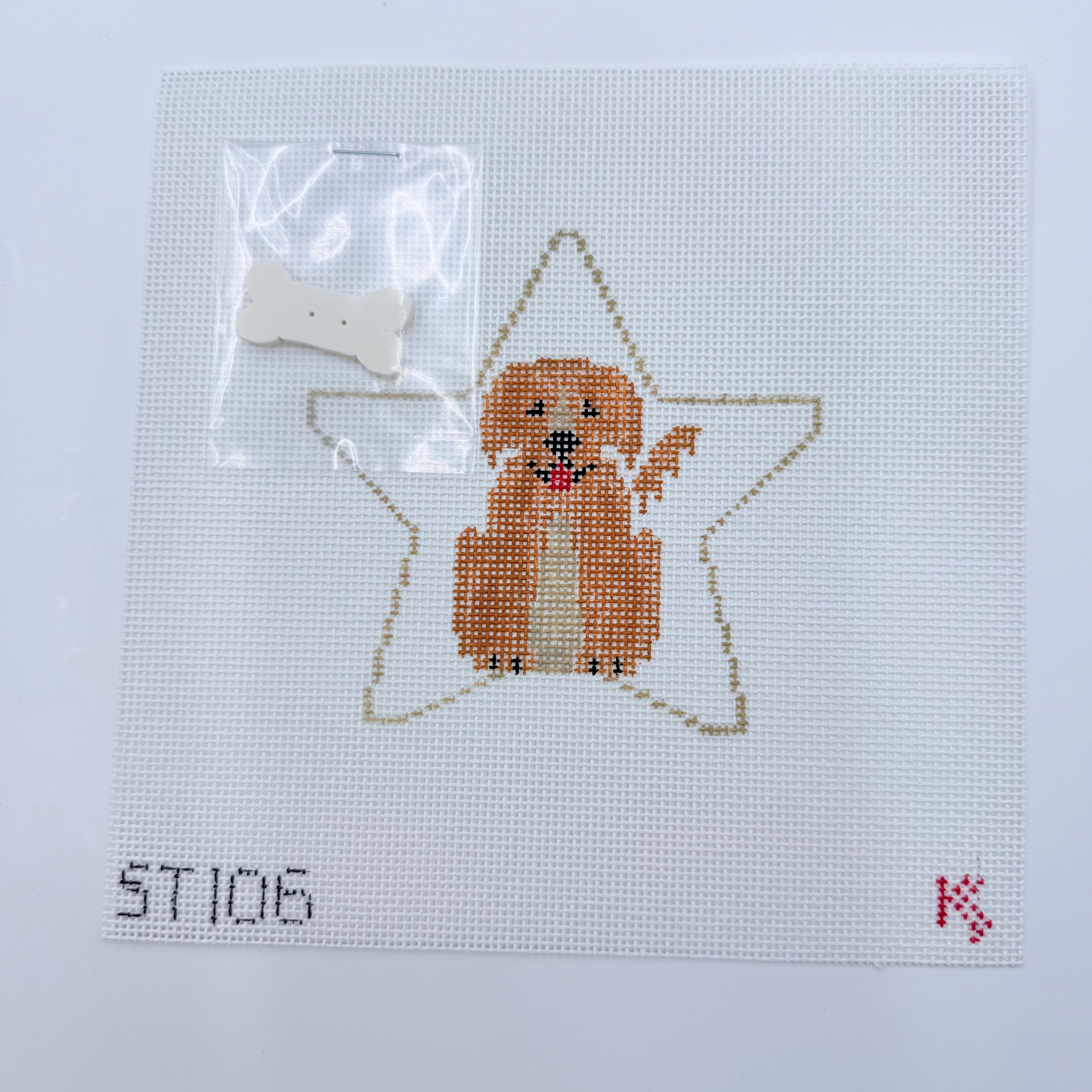 Golden Retriever Star Canvas - KC Needlepoint