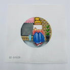 Water Stitching Girl Round Canvas - KC Needlepoint