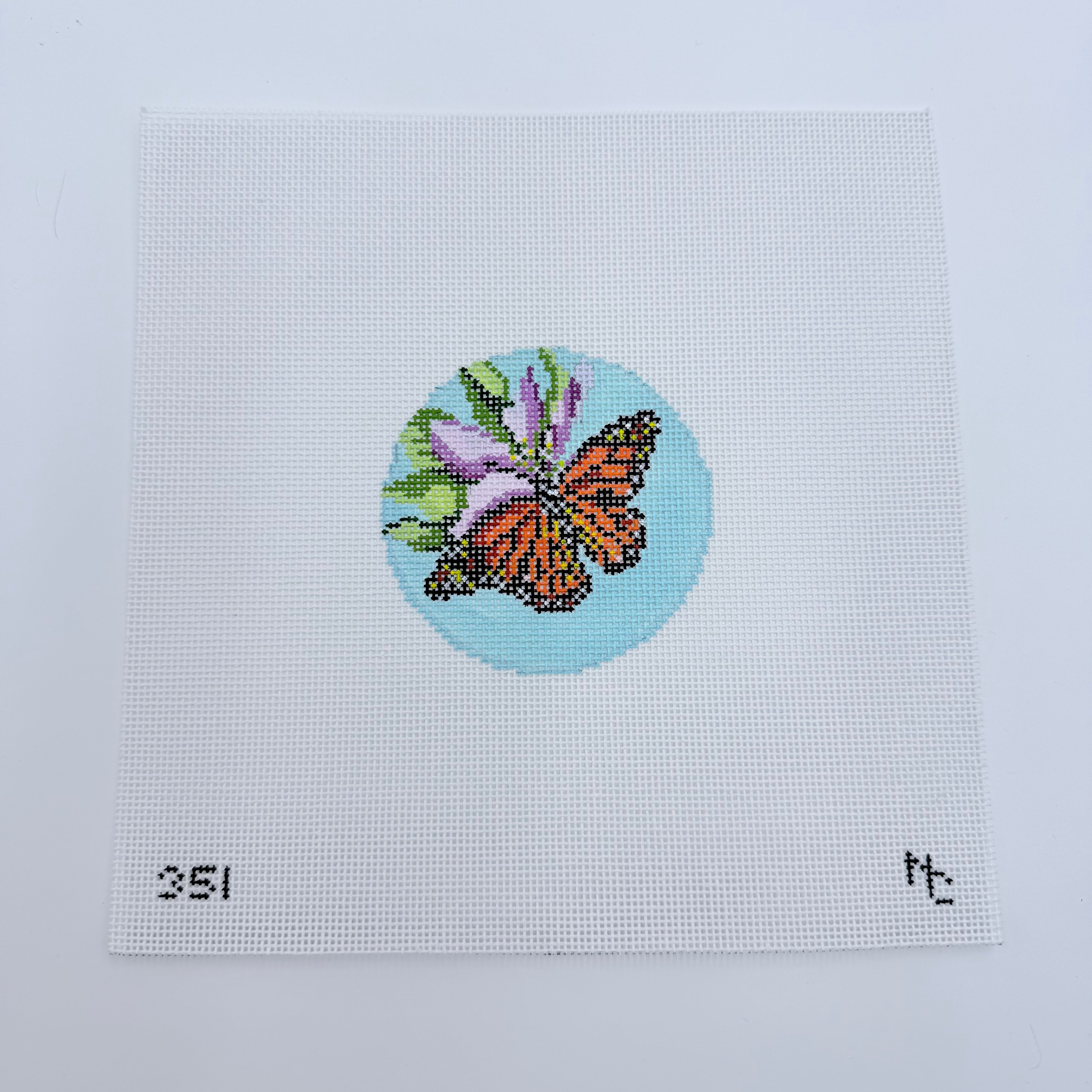 Monarch Round Canvas - KC Needlepoint