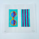 Sunglasses and Stripes Eyeglass Case Canvas - KC Needlepoint