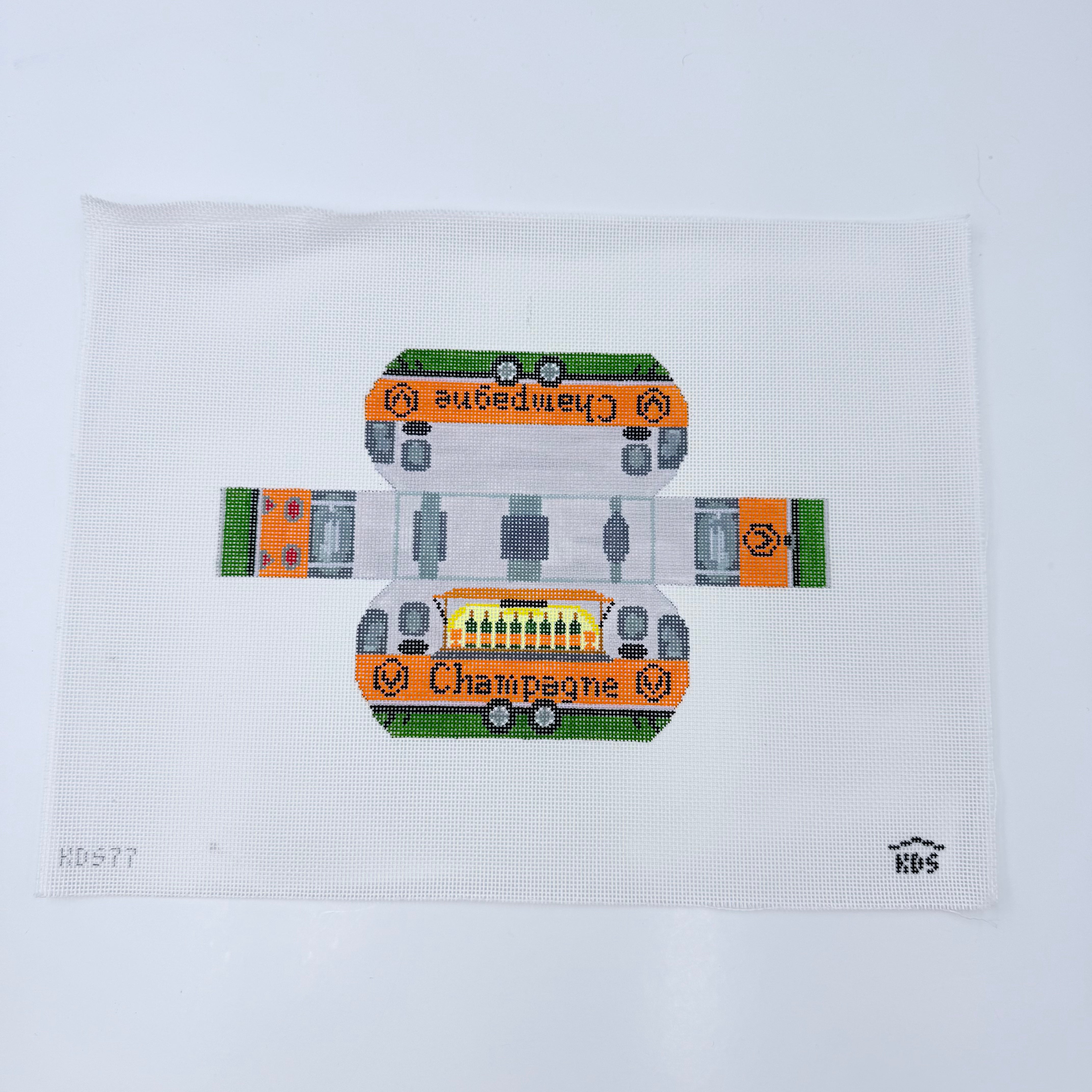 3D Champagne Airstream Canvas - KC Needlepoint