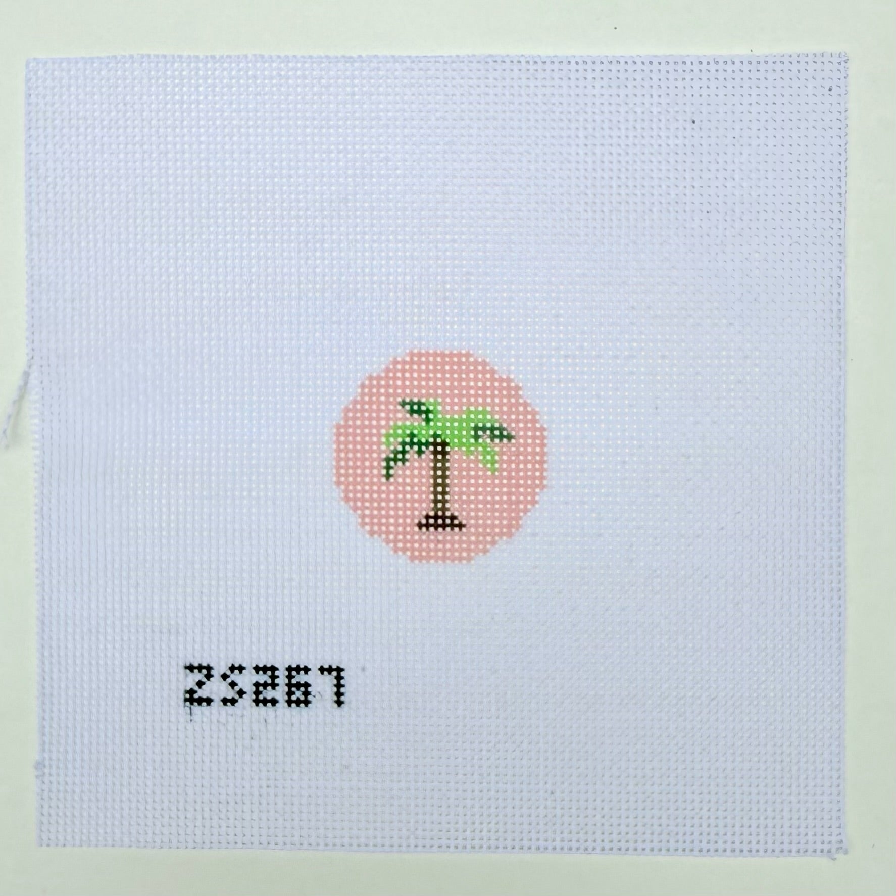 Palm Tree Key Fob Needlepoint Canvas - KC Needlepoint