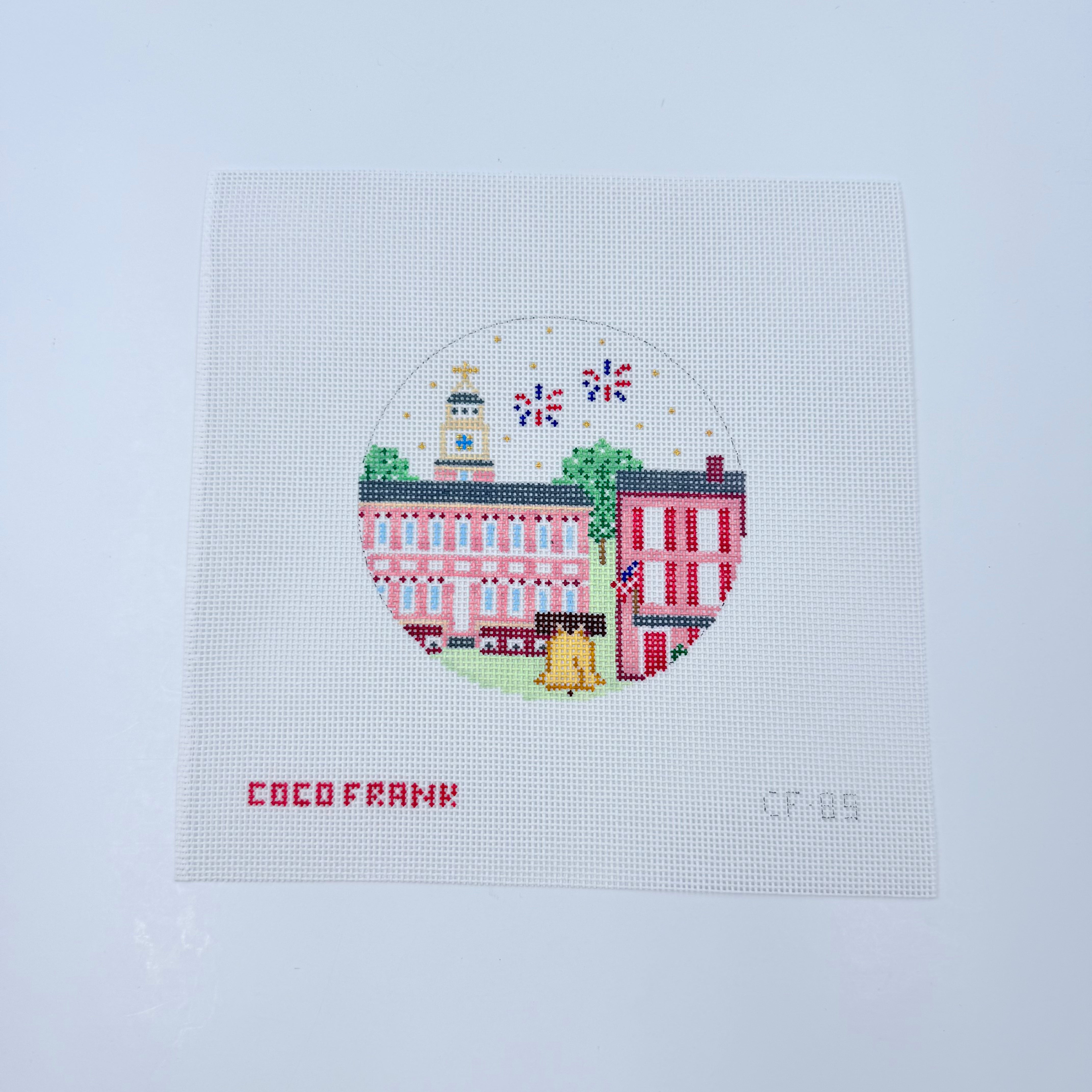 Philadelphia Round Canvas - KC Needlepoint