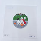 Trick or Treating Ghosts Round Canvas - KC Needlepoint