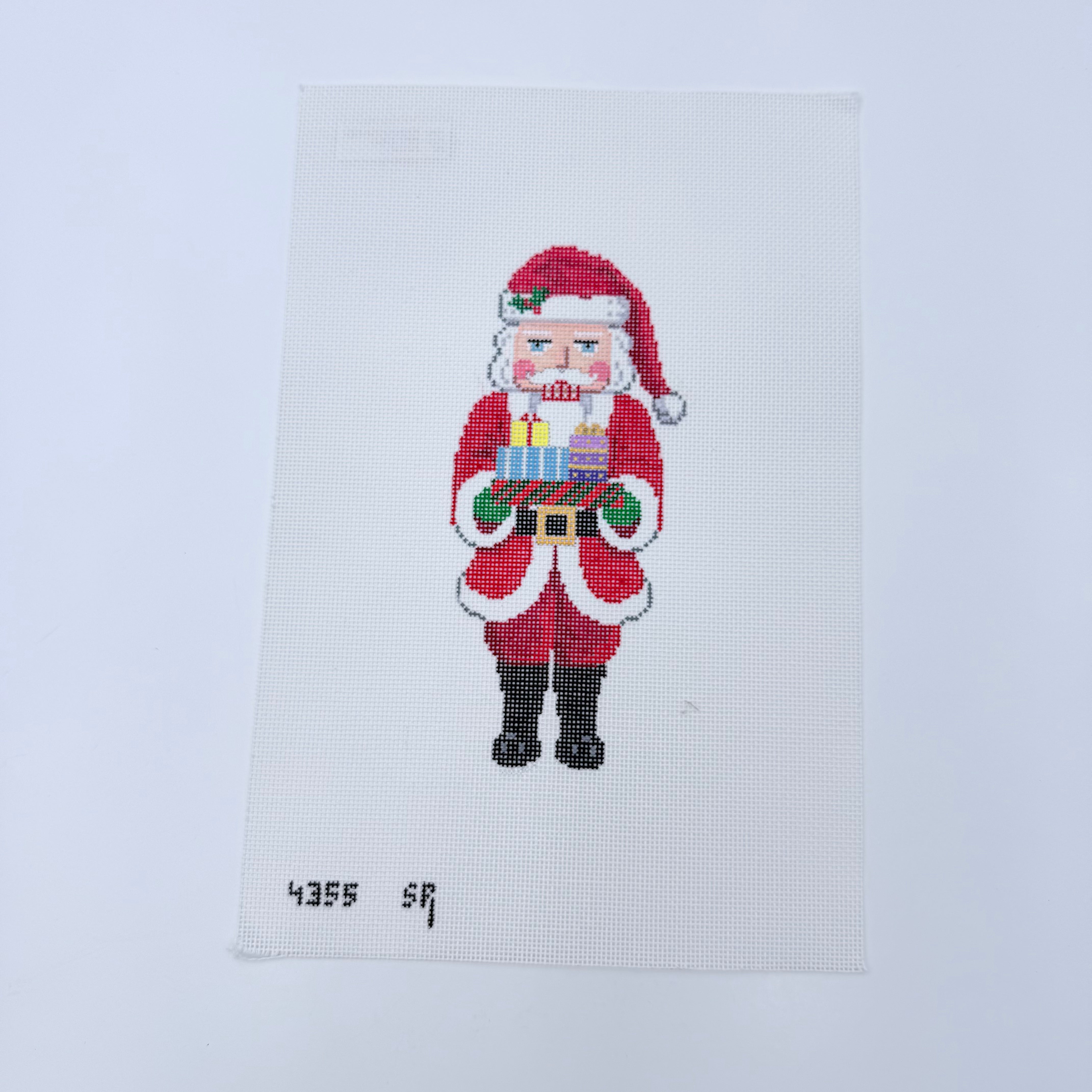 Nutcracker Santa with Presents Canvas - KC Needlepoint