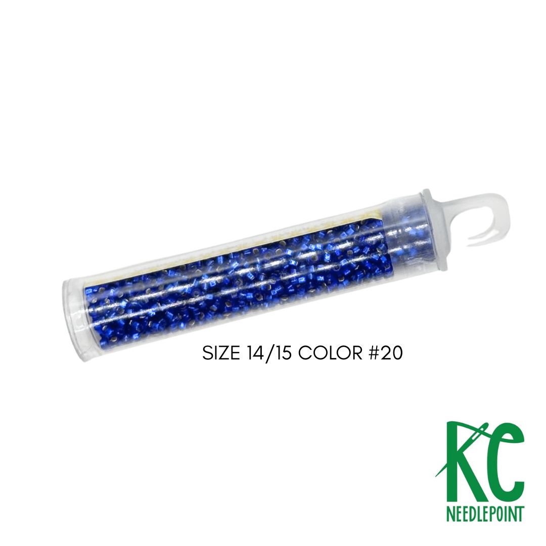 Size 14/15 Seed Beads 20 Electric Blue - KC Needlepoint