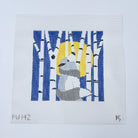 Wolf in Birch Trees Pillow Canvas - KC Needlepoint