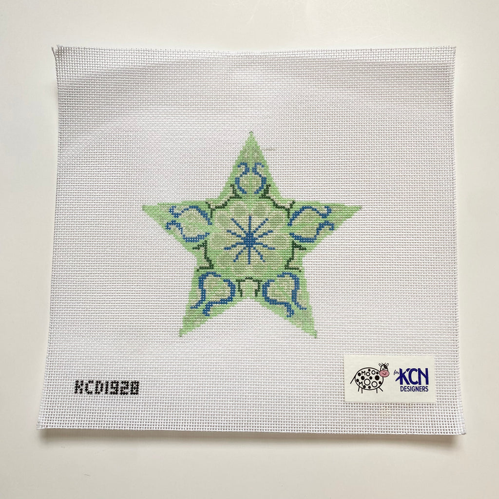 Green Star Canvas - KC Needlepoint
