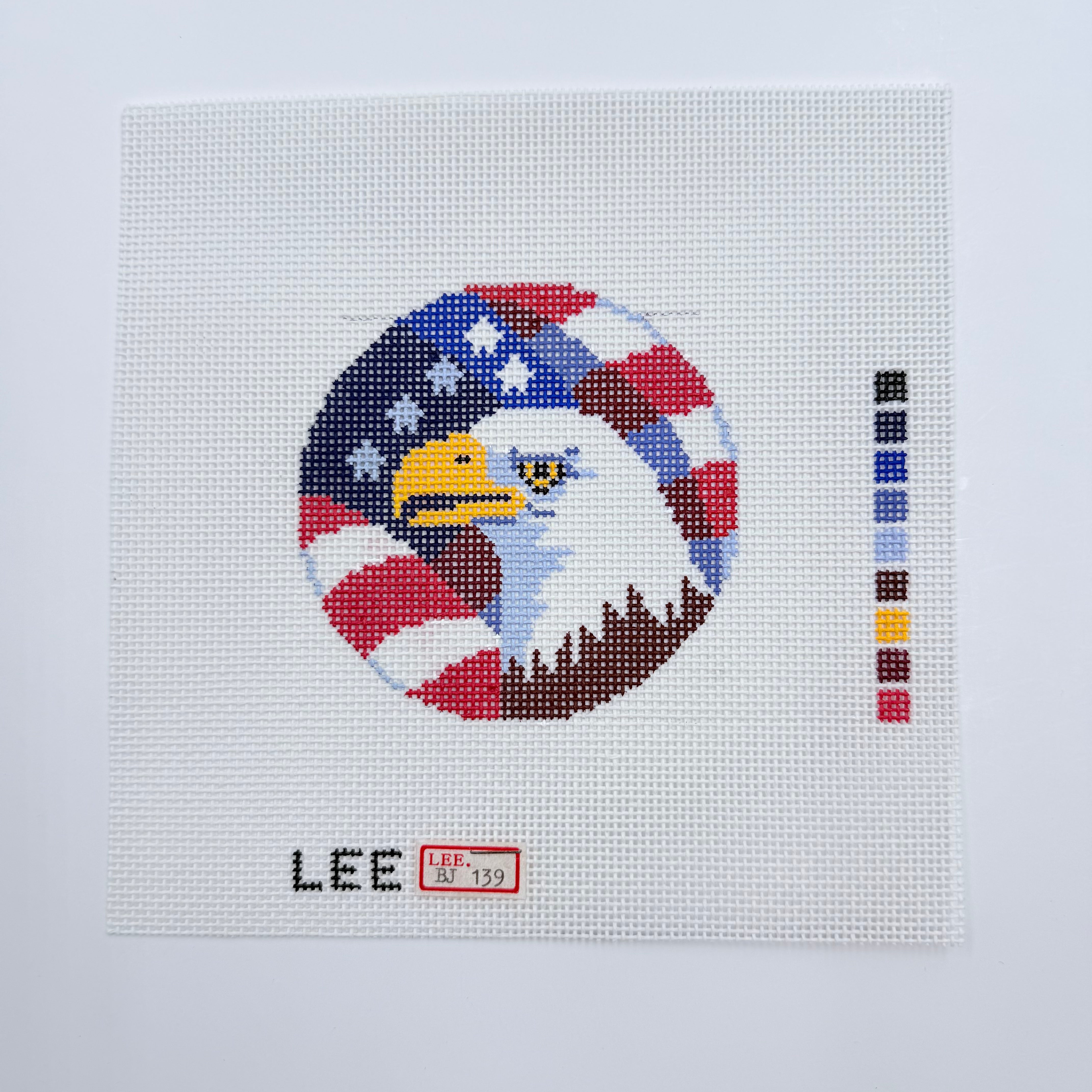 American Eagle 3" Round Canvas - KC Needlepoint